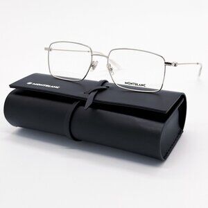 NEW MONTBLANC EYEGLASSES MB0076O 006 SILVER MEN EYEWEAR MONTBLANC